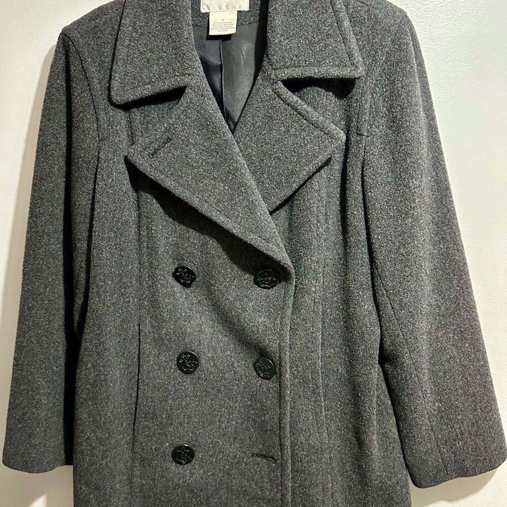 Worthington Pea Coat with Wide Lapels Size 8 Gray